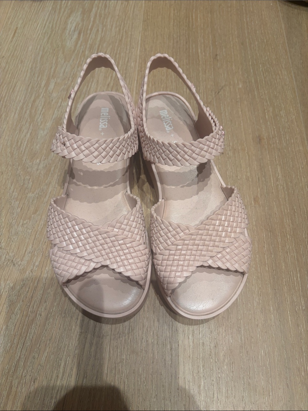 Melissa Braided Slingback Sandals in Blush Pink